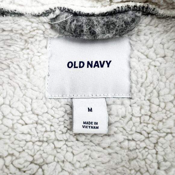 Old Navy Grey Zip Front Fleece Jacket M - Picture 3 of 3